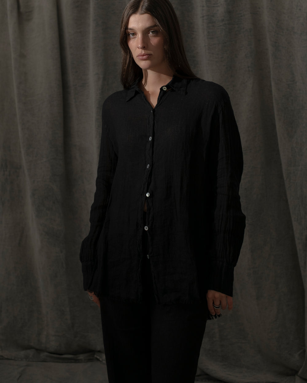 Capri Shirt Linen Black