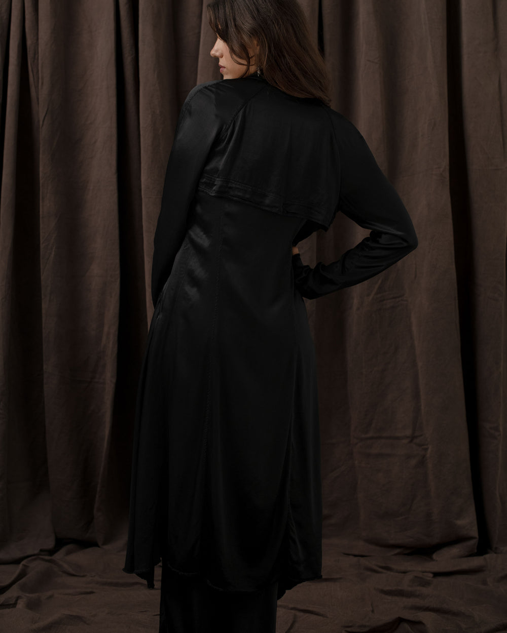 Athena Coat Rayon Black
