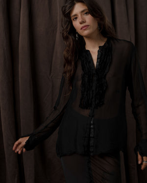 Chiffon Shirt Black