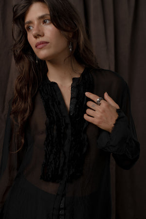 Chiffon Shirt Black