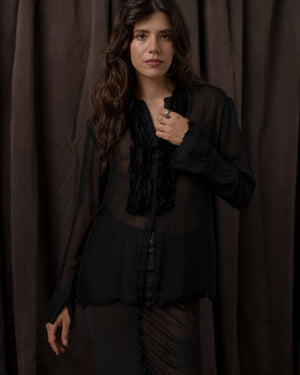 Chiffon Shirt Black