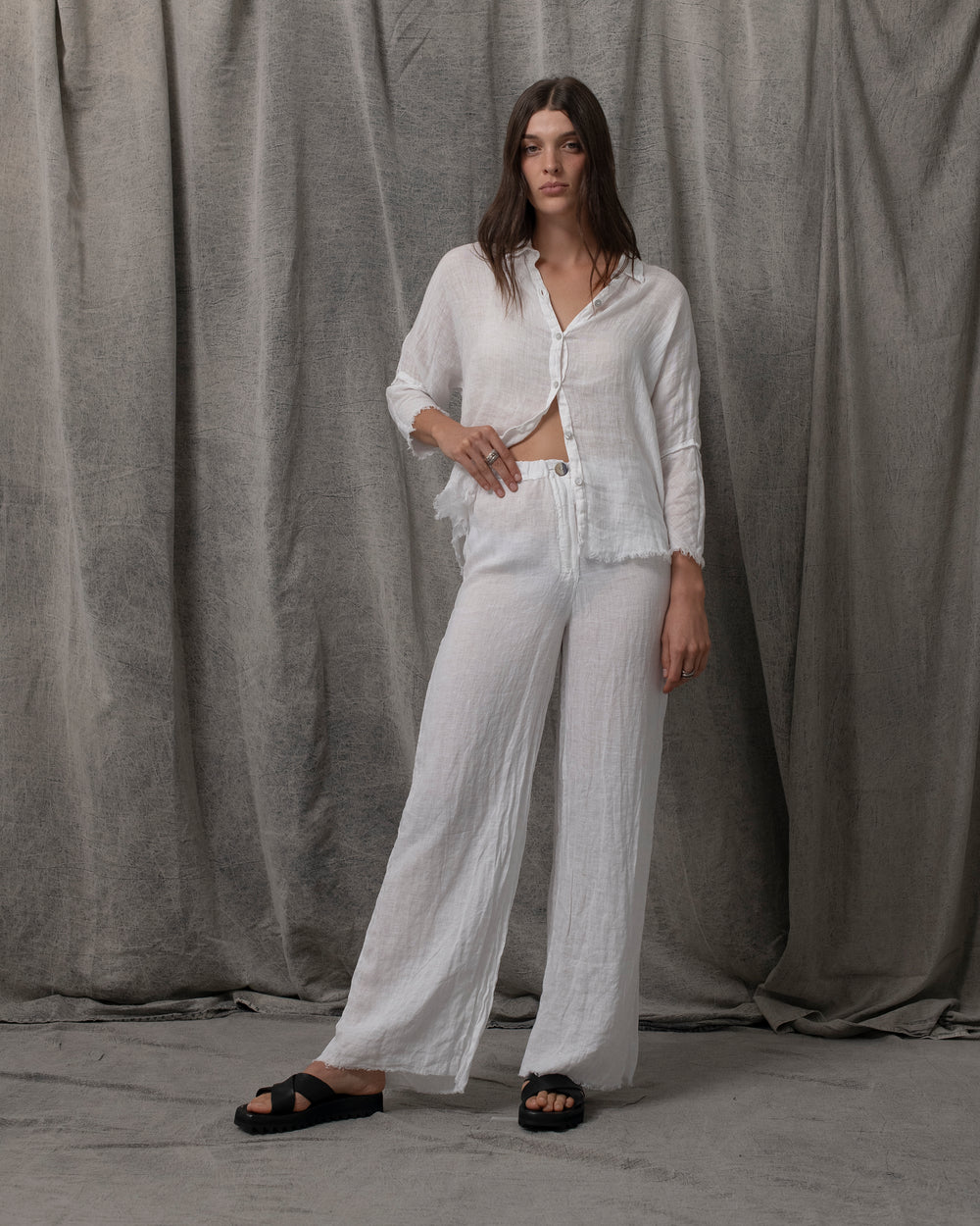 Eva Pants Linen White