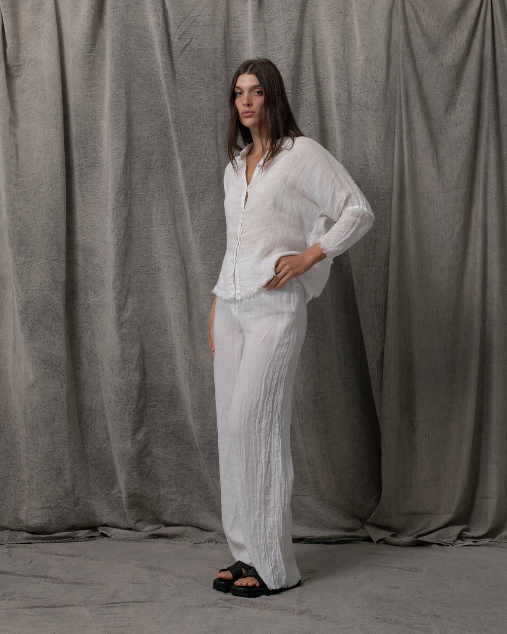 Eva Pants Linen White