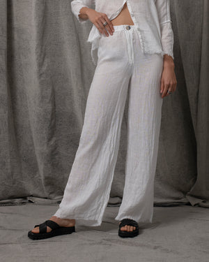 Eva Pants Linen White