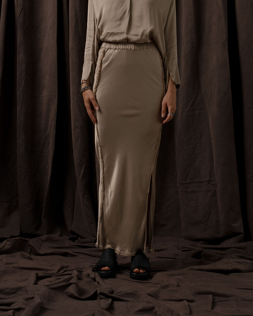 Noami Skirt Rayon Antique Gold