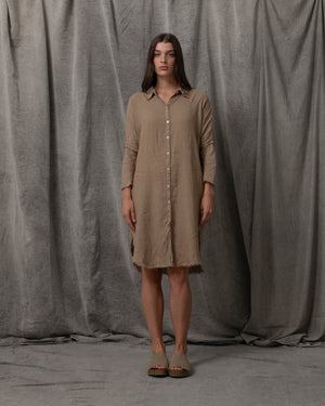 Shirt Dress Linen Antique Gold