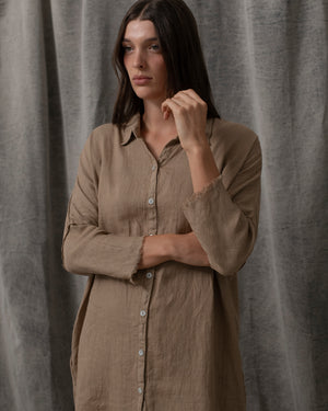 Shirt Dress Linen Antique Gold