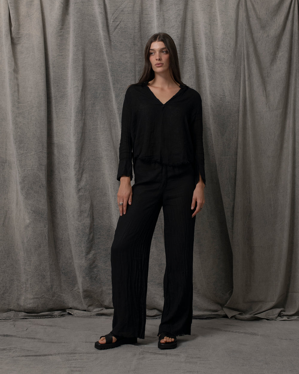 Sofia Blouse Linen Black