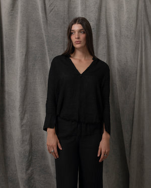 Sofia Blouse Linen Black