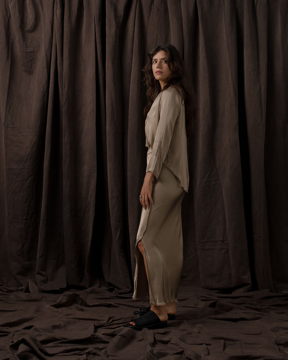 Noami Skirt Rayon Antique Gold