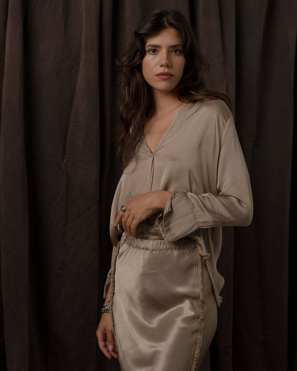 Noami Skirt Rayon Antique Gold