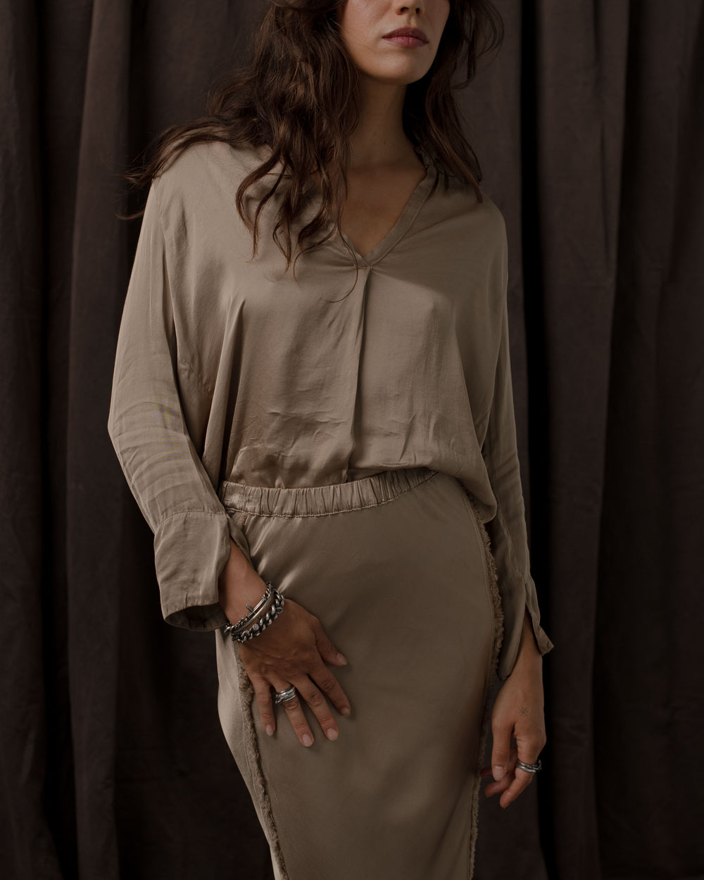 Noami Skirt Rayon Antique Gold