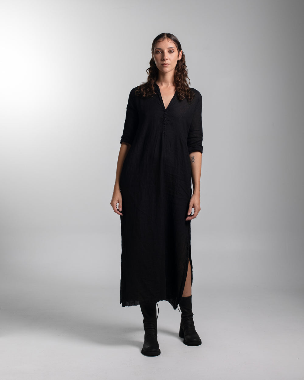 Alla Dress Linen Black