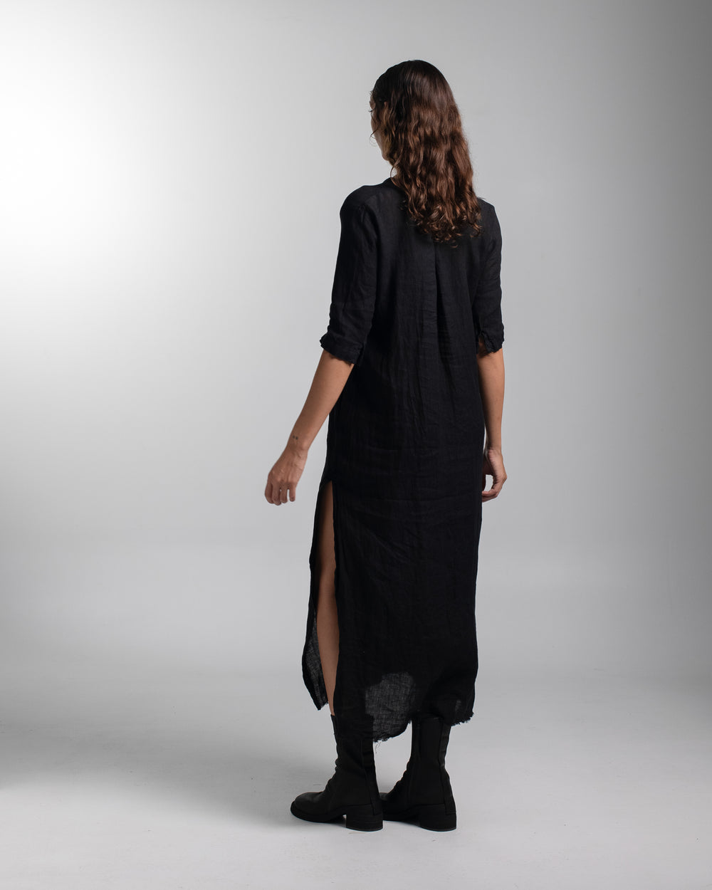 Alla Dress Linen Black
