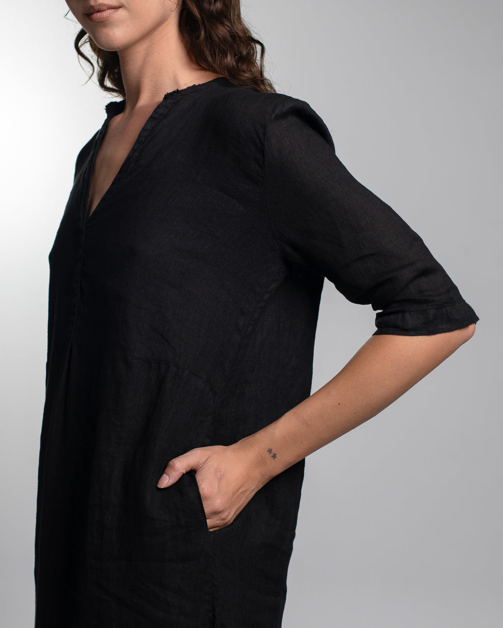 Alla Dress Linen Black
