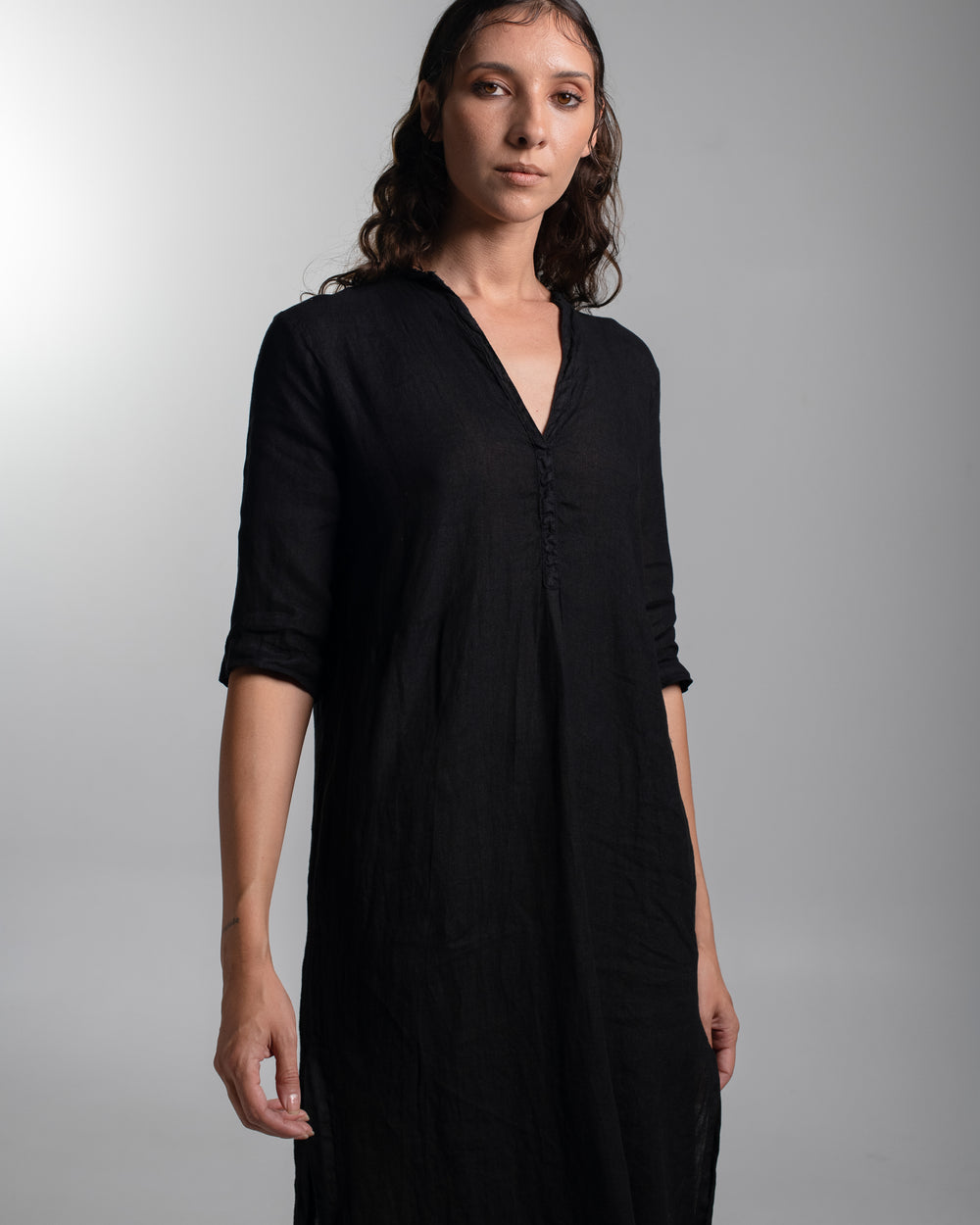 Alla Dress Linen Black