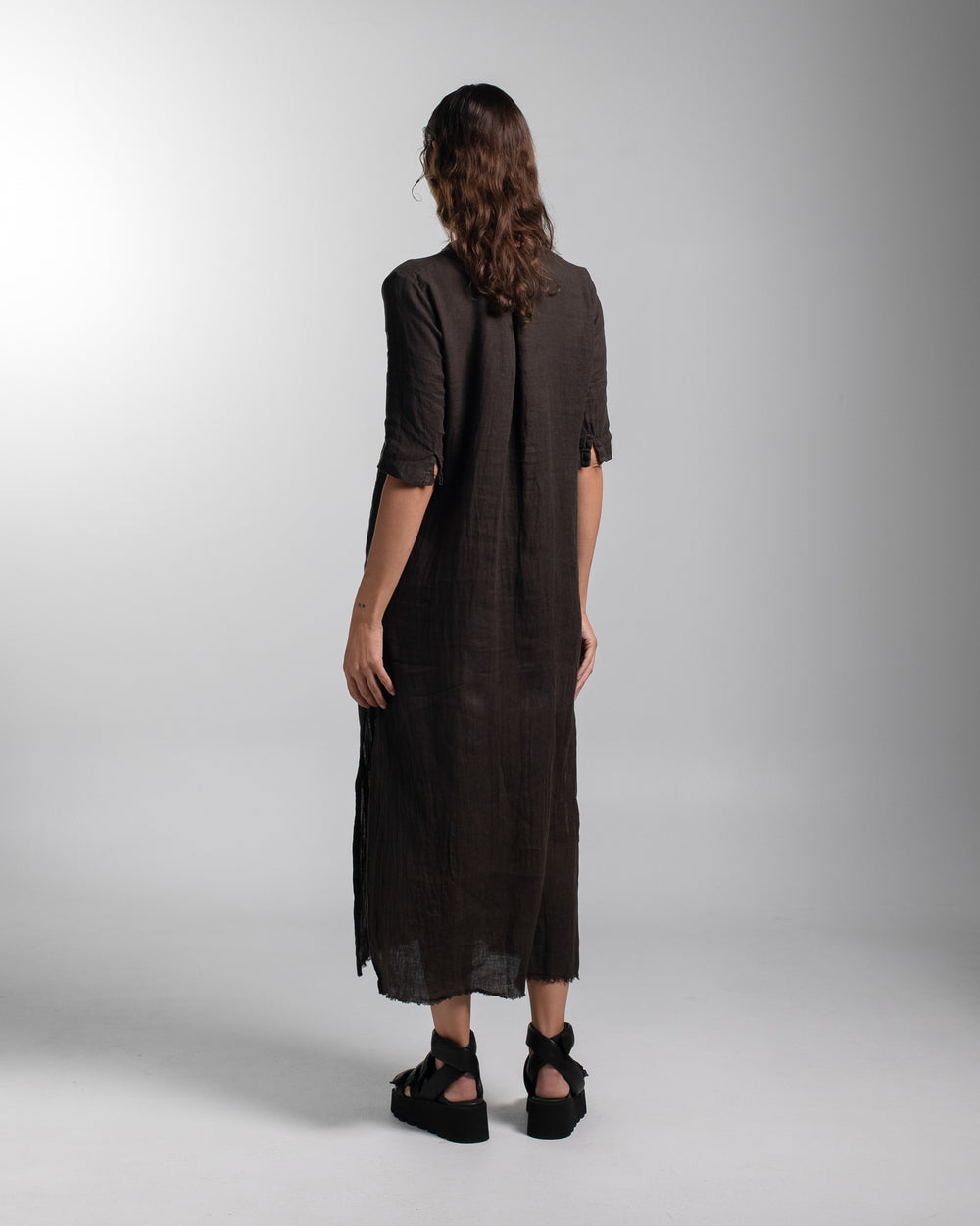 Alla Dress Linen Chocolate