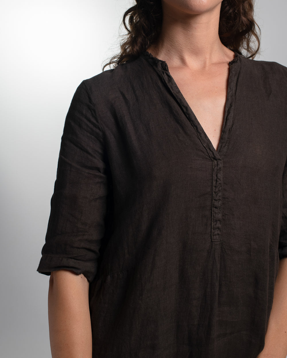 Alla Dress Linen Chocolate