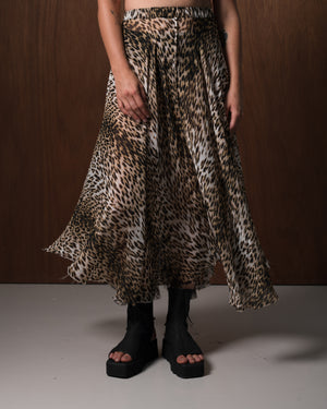 Angie Skirt Silk Chiffon Leopard