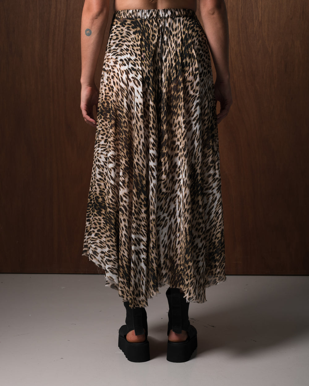 Angie Skirt Silk Chiffon Leopard