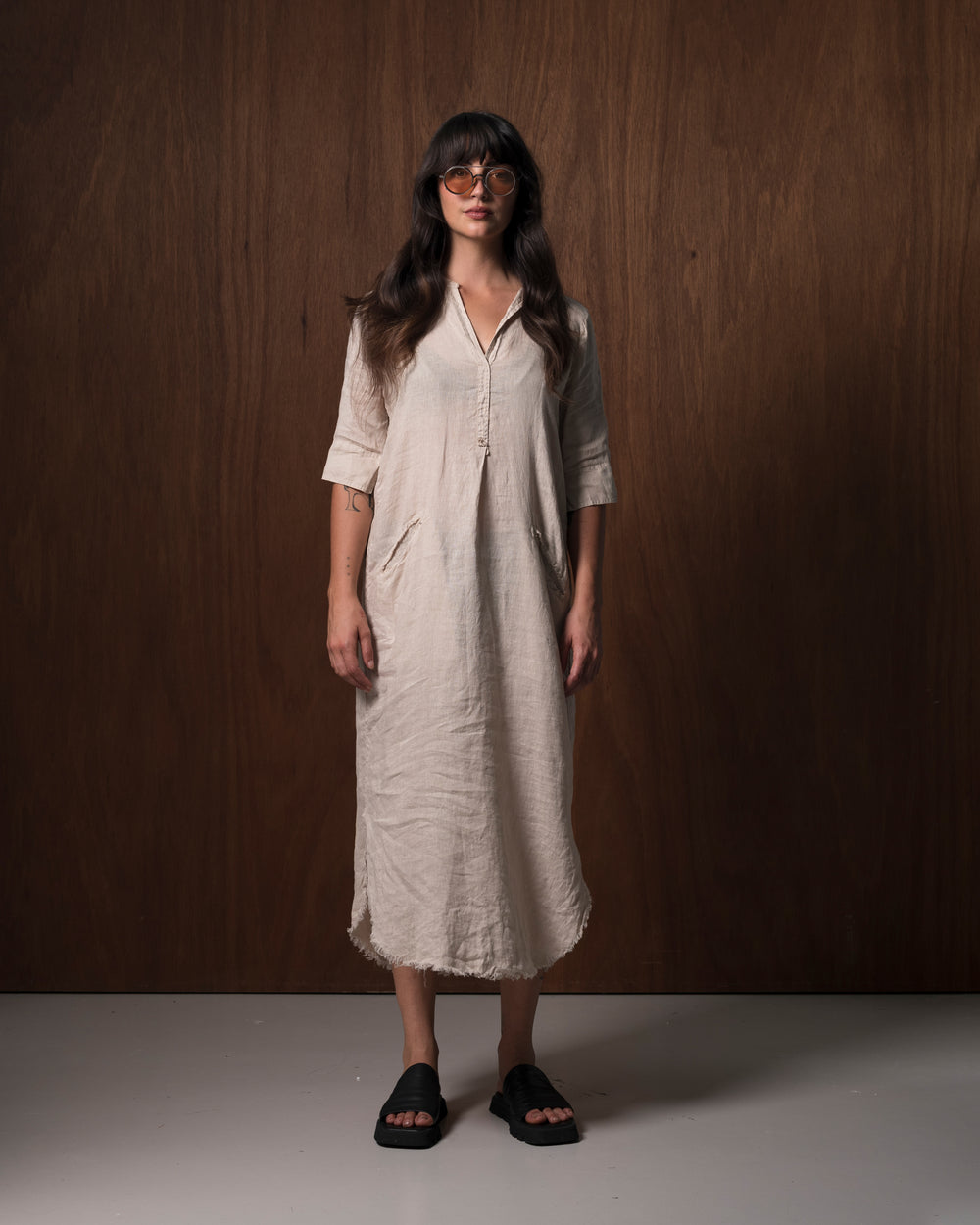 Anne Dress Linen Nude