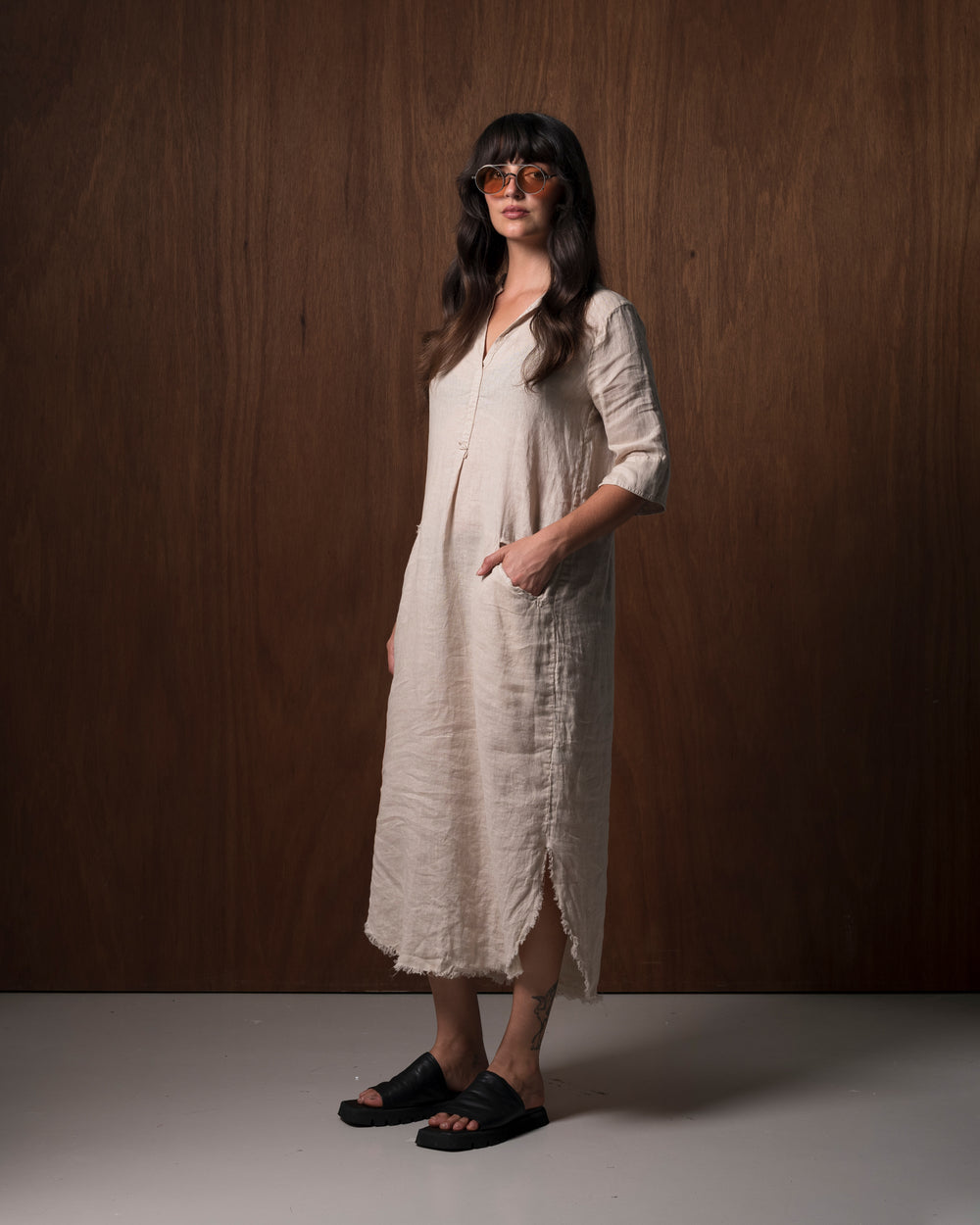 Anne Dress Linen Nude