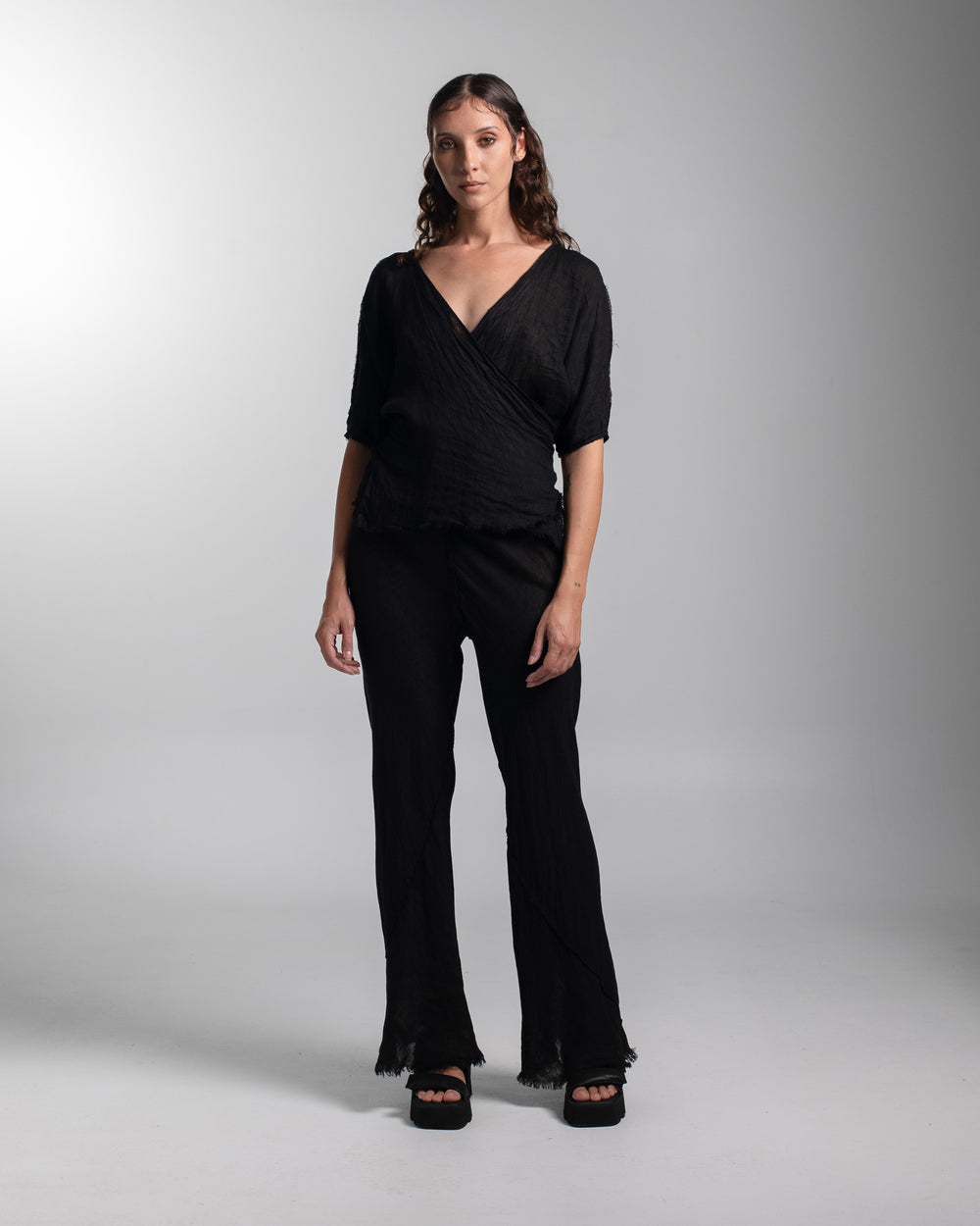 Ballet Blouse Linen Black