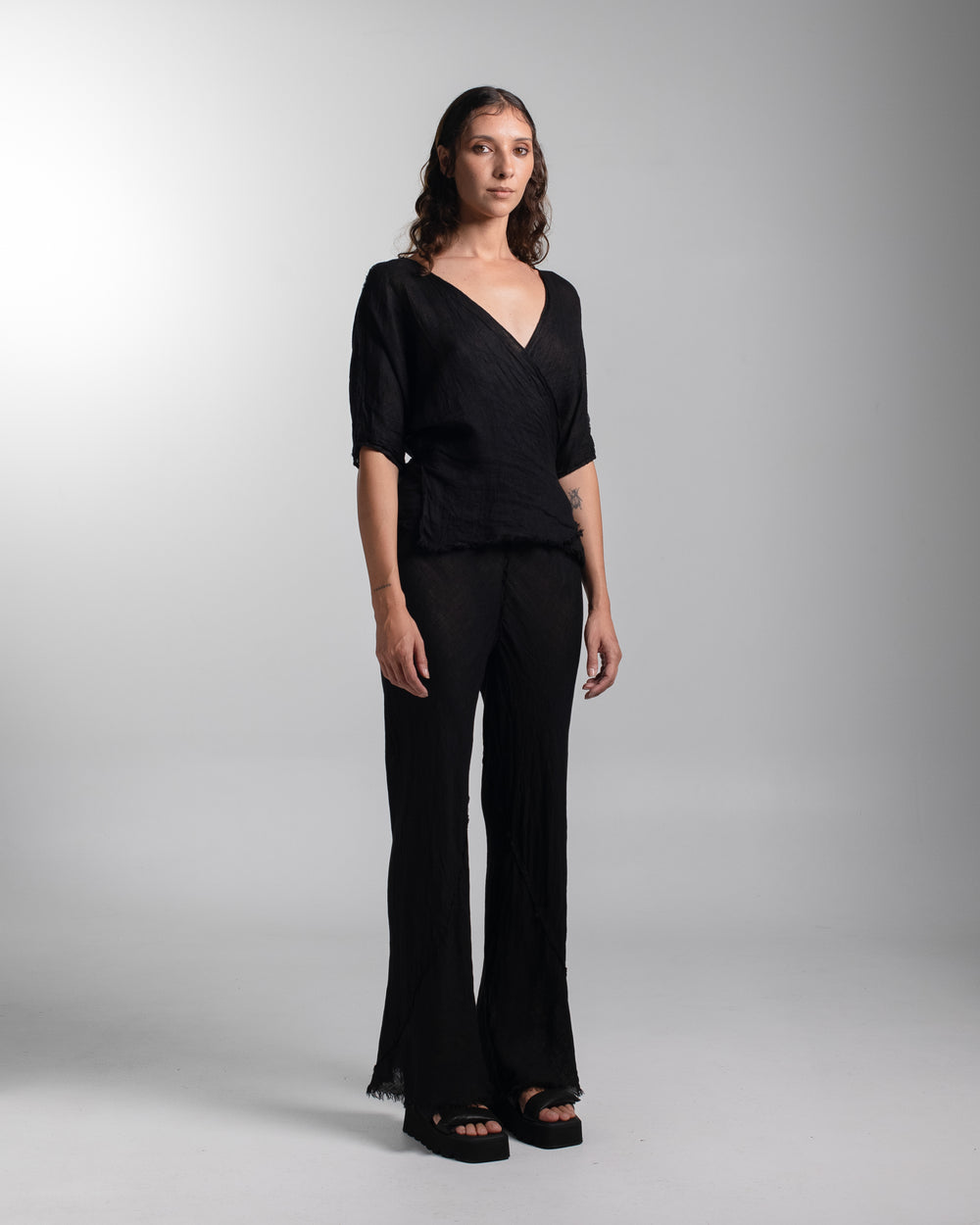 Ballet Blouse Linen Black