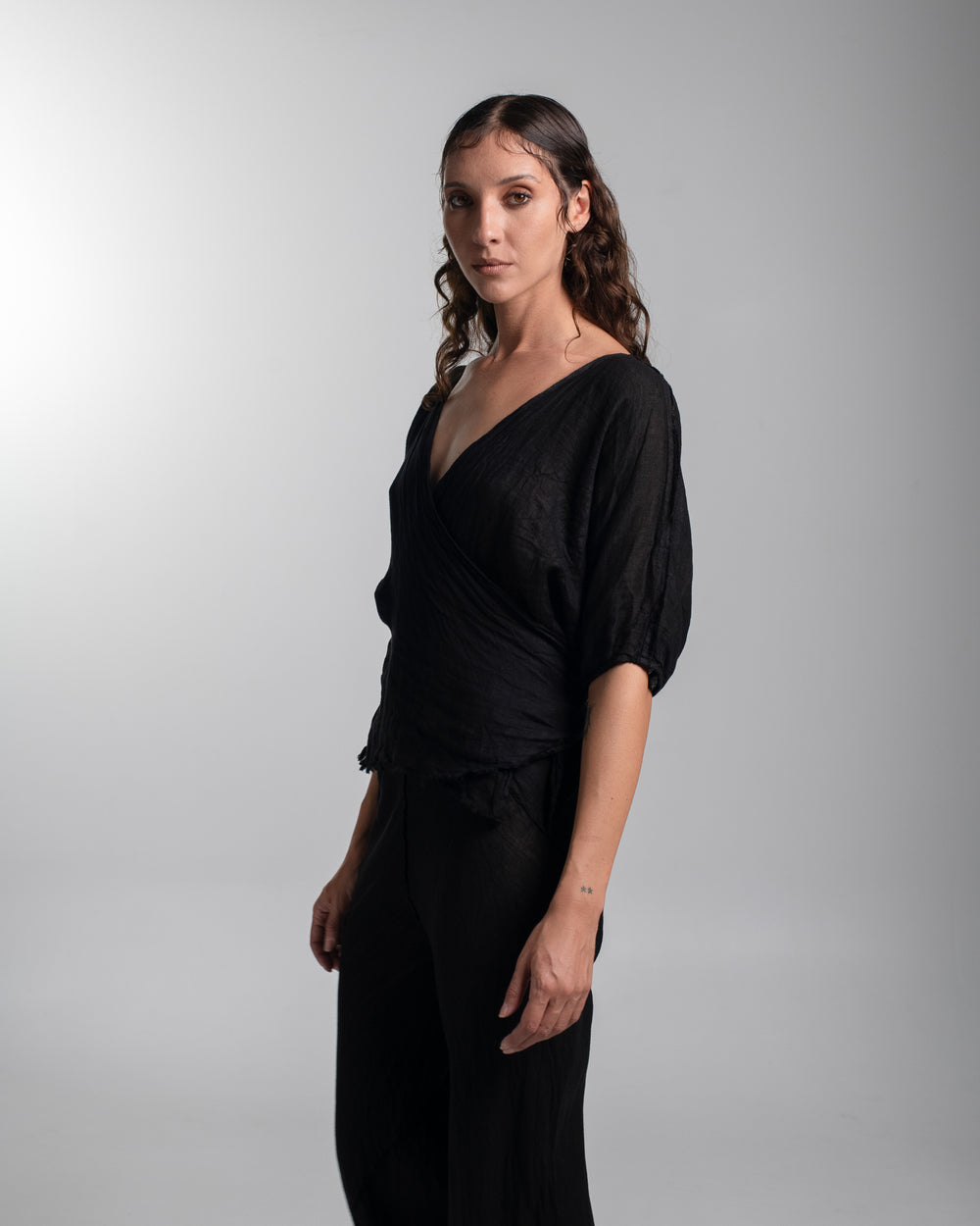 Ballet Blouse Linen Black