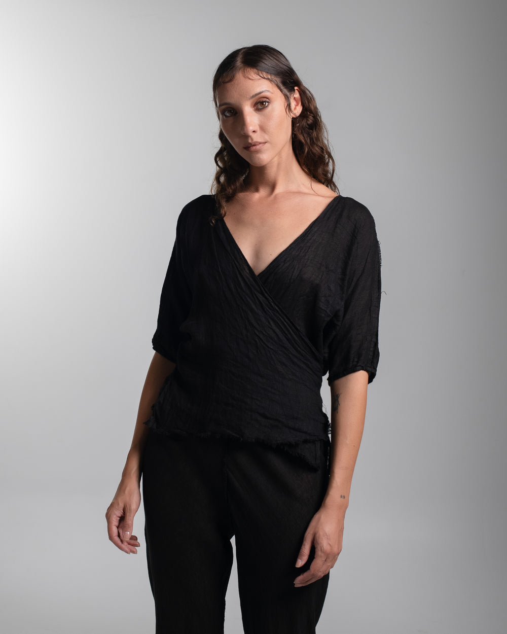 Ballet Blouse Linen Black
