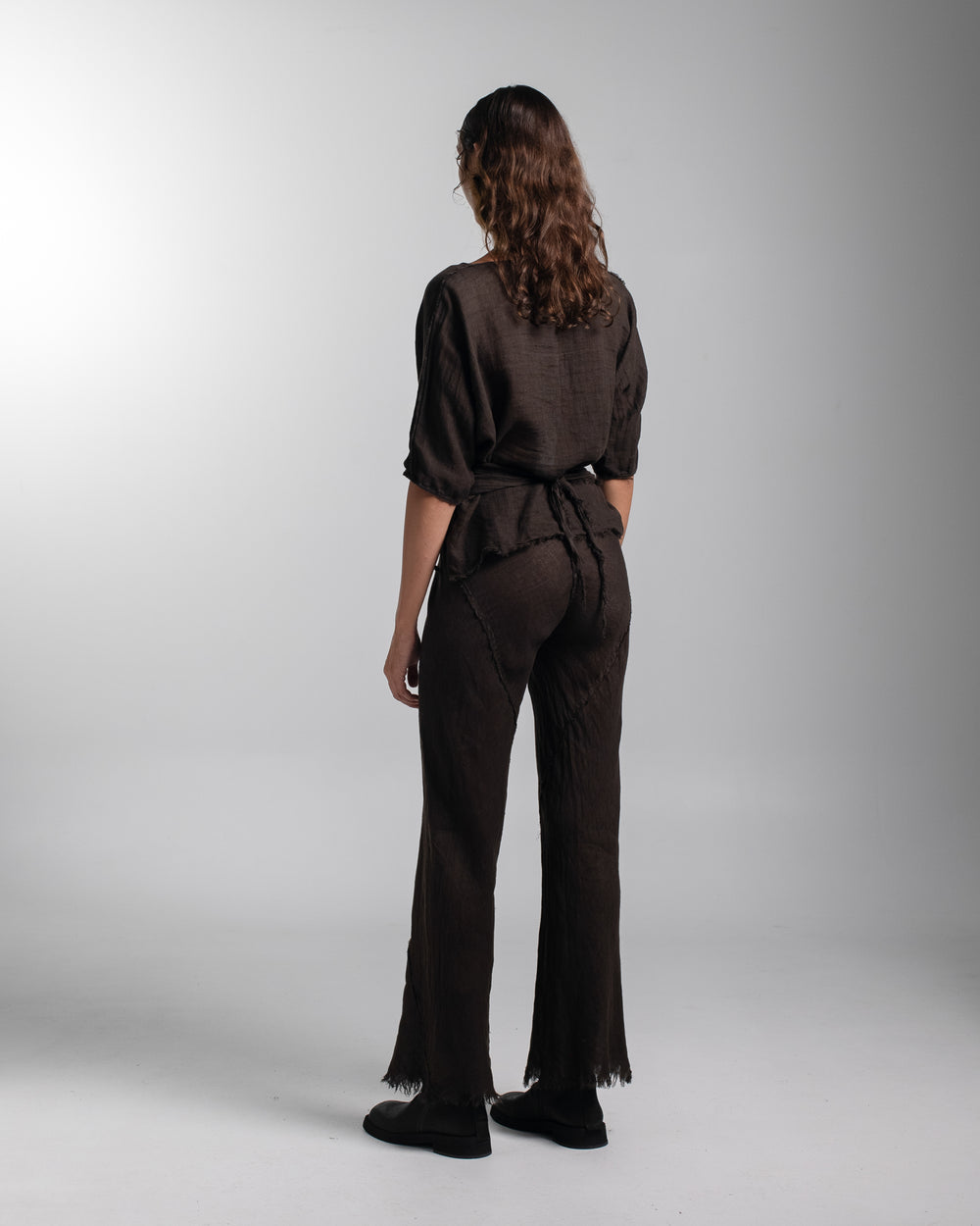 Ballet Blouse Linen Chocolate