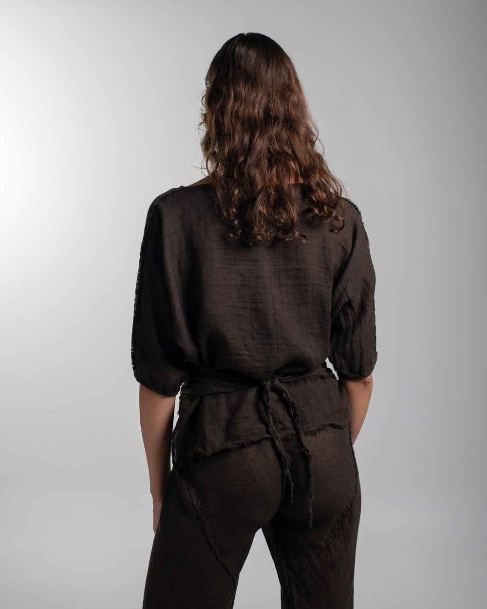 Ballet Blouse Linen Chocolate