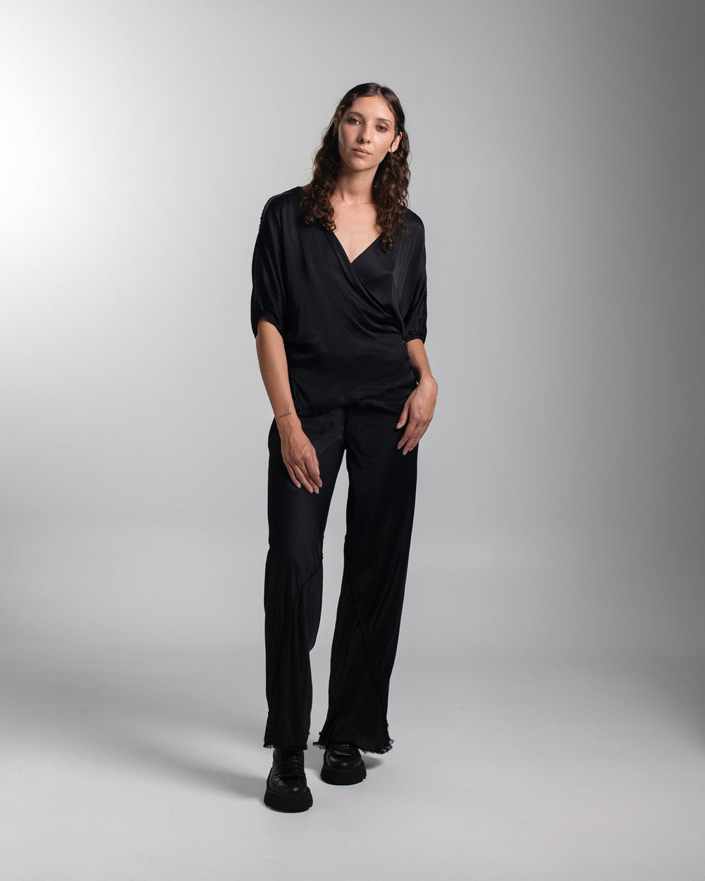 Ballet Blouse Rayon Black