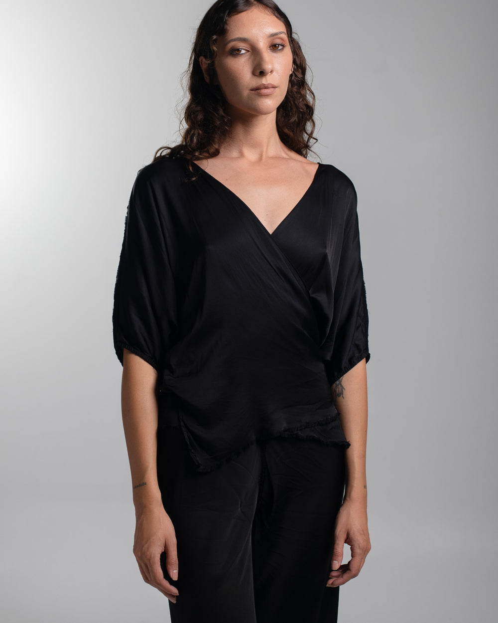 Ballet Blouse Rayon Black