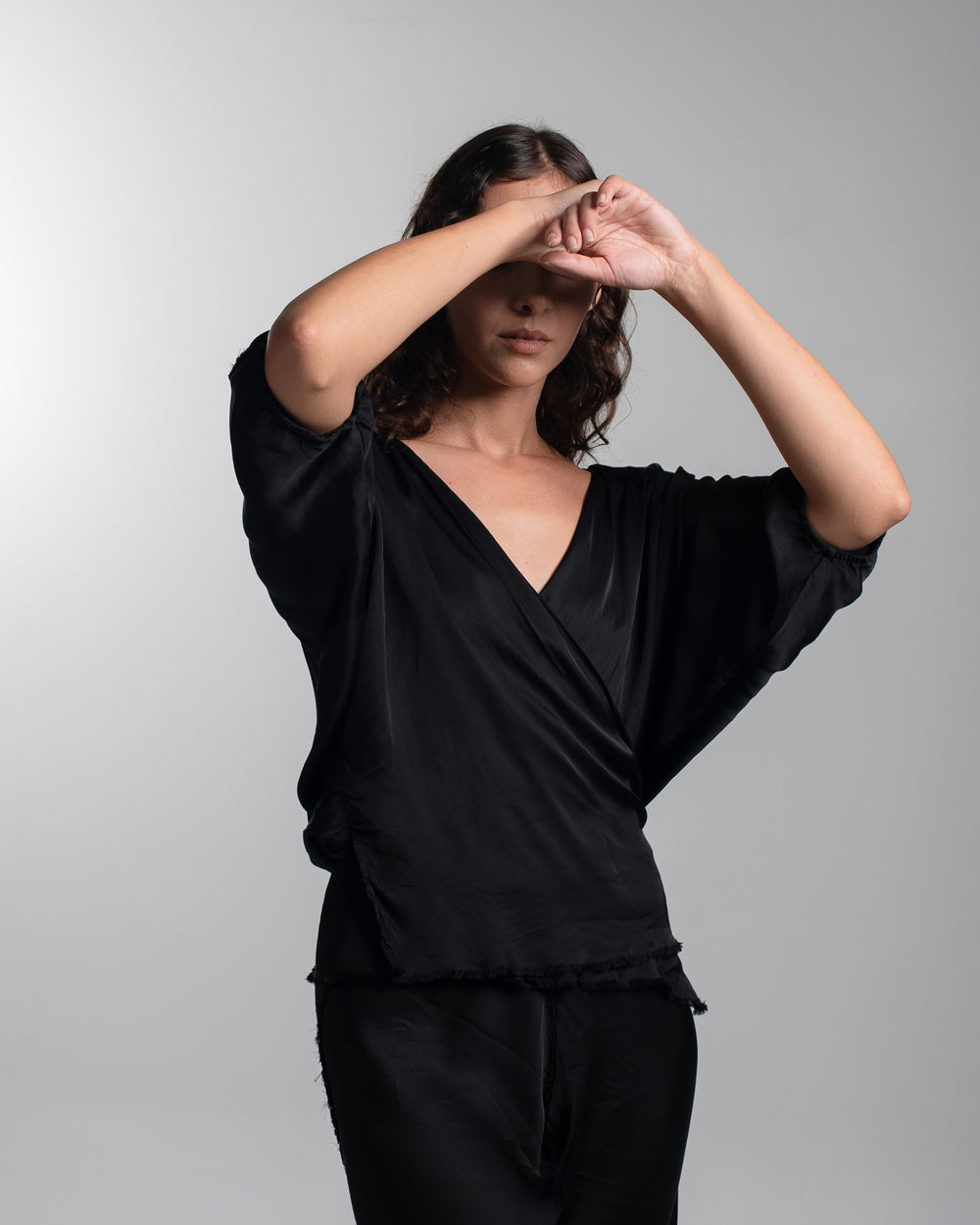 Ballet Blouse Rayon Black