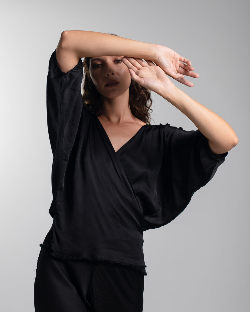Ballet Blouse Rayon Black