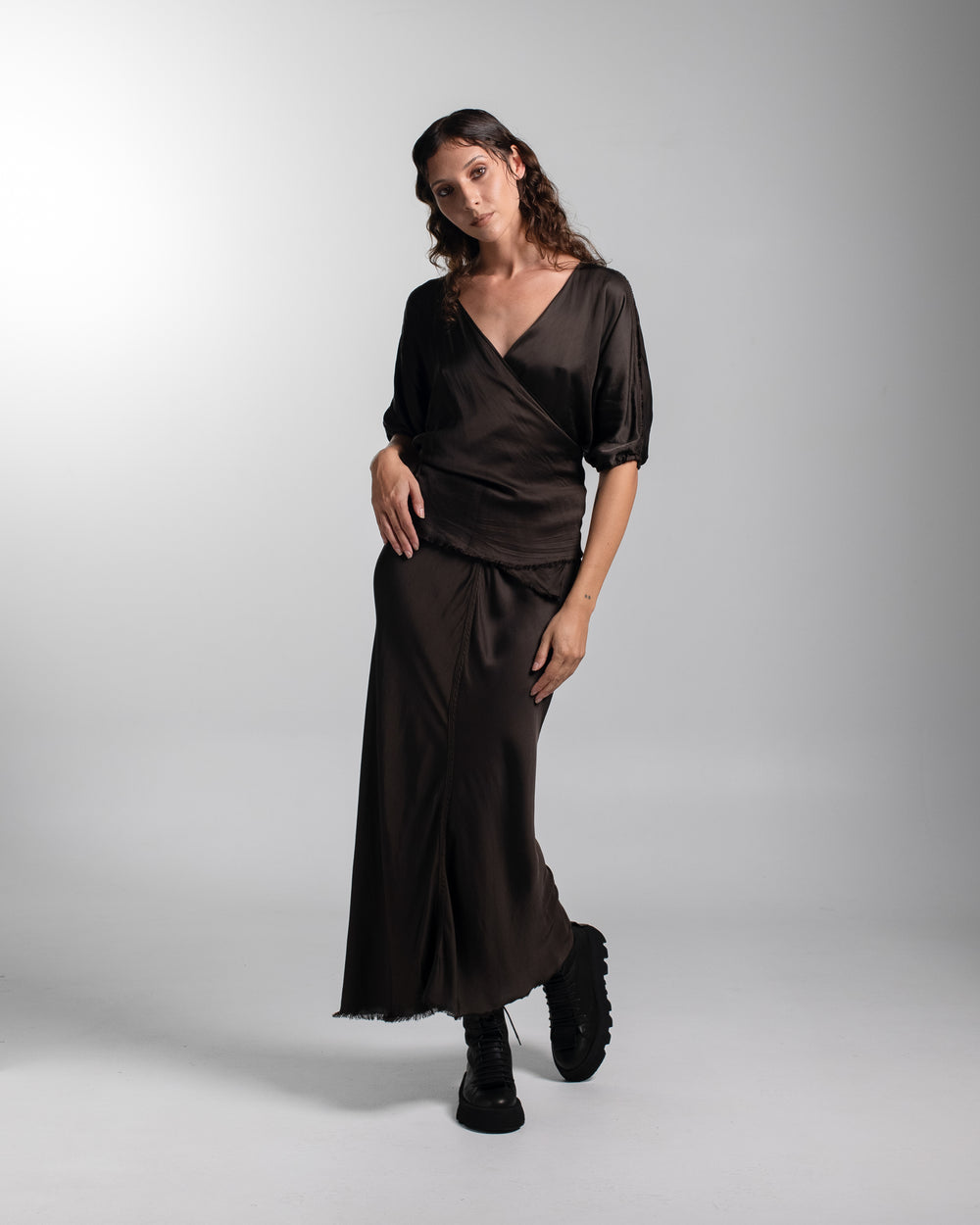 Ballet Blouse Rayon Chocolate