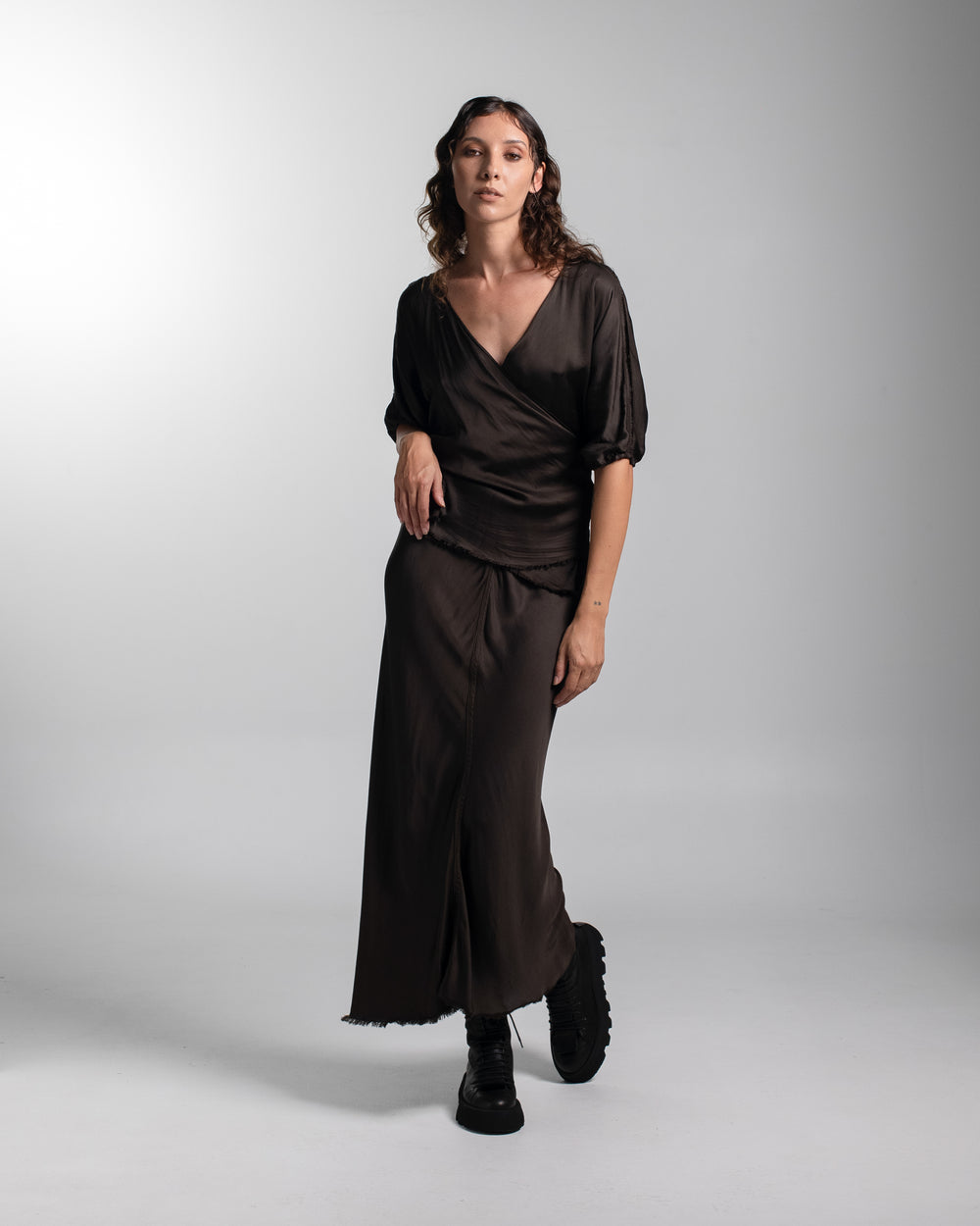 Ballet Blouse Rayon Chocolate