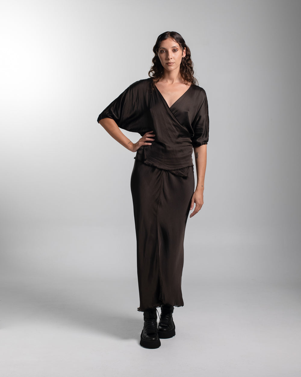 Ballet Blouse Rayon Chocolate