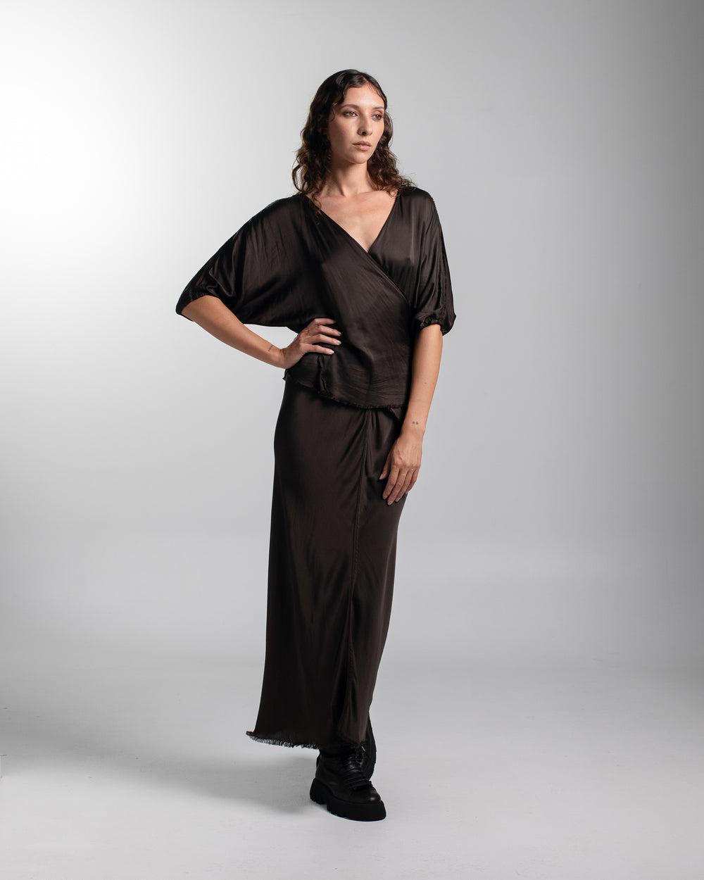 Ballet Blouse Rayon Chocolate