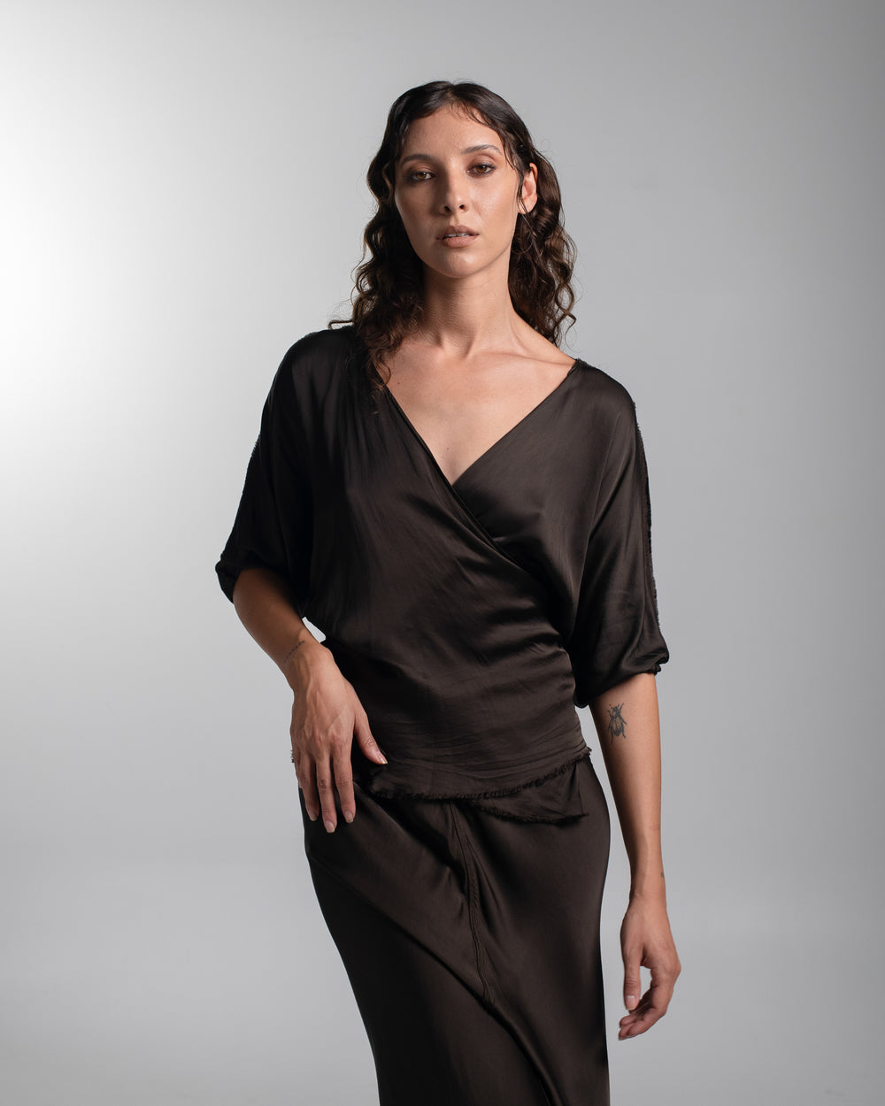 Ballet Blouse Rayon Chocolate