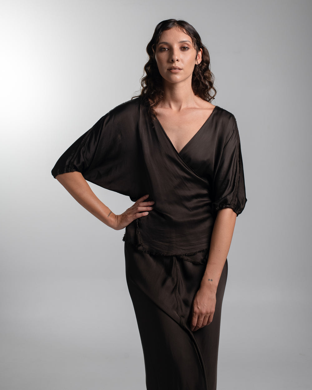 Ballet Blouse Rayon Chocolate