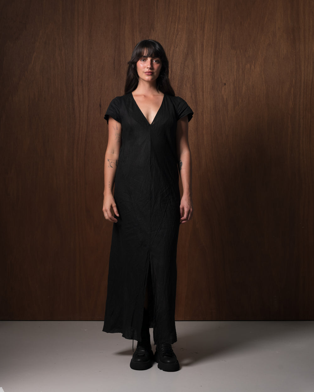 Canne Dress Linen Black