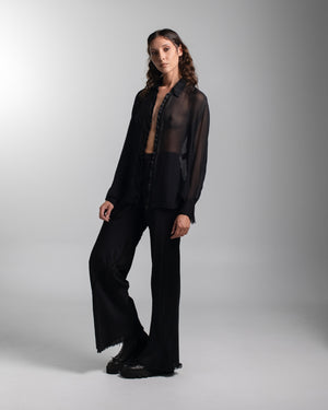 Capri Chiffon Shirt Black