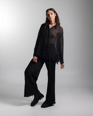 Capri Chiffon Shirt Black