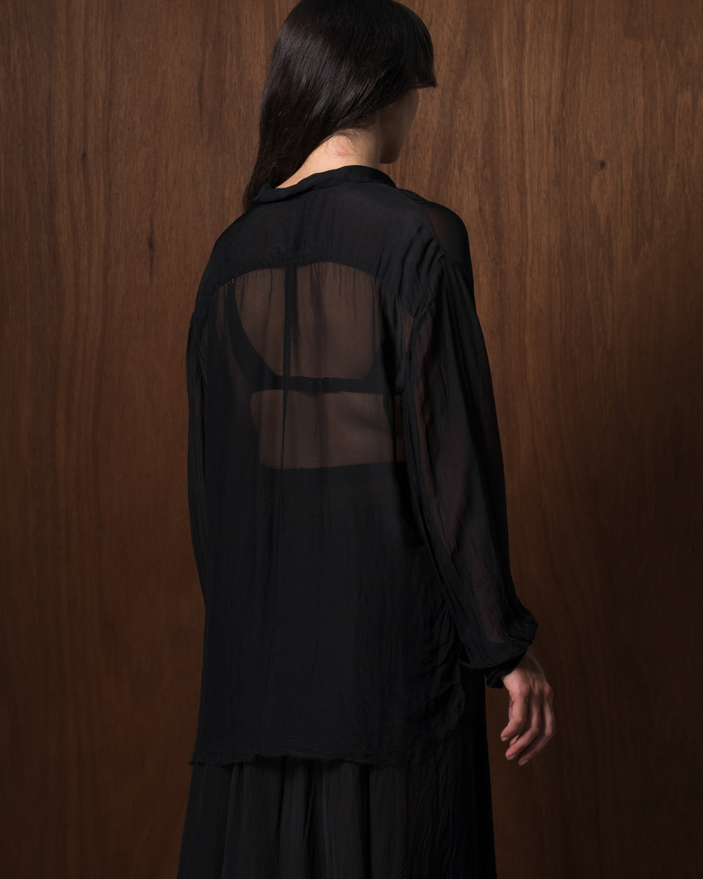 Capri Chiffon Shirt Black