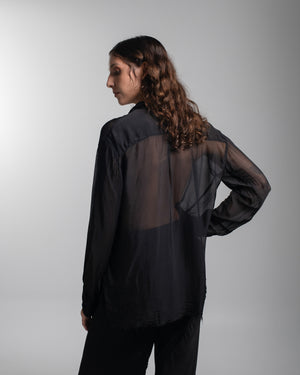 Capri Chiffon Shirt Black
