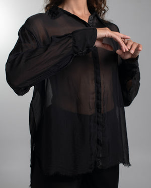 Capri Chiffon Shirt Black