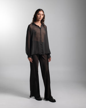 Capri Chiffon Shirt Chocolate