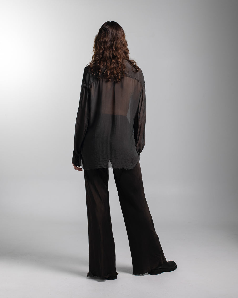 Capri Chiffon Shirt Chocolate